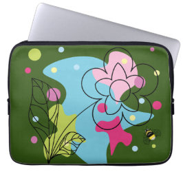 Trendiges Vektormuster einer sommerlichen Blume in Laptopschutzhülle
