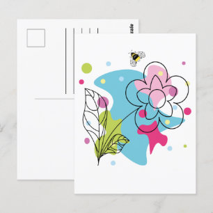 Trendiges Vektormuster einer sommerlichen Blume in Postkarte