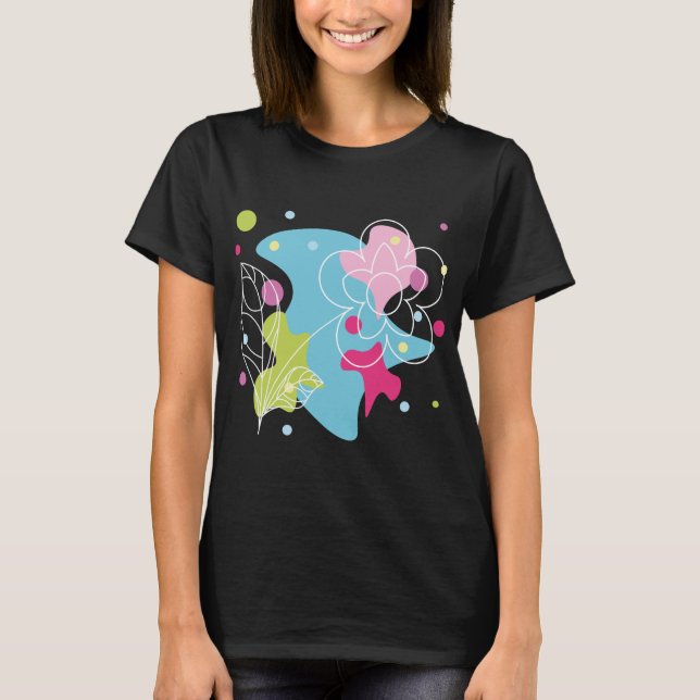 Trendiges Vektormuster einer sommerlichen Blume in T-Shirt (Vorderseite)