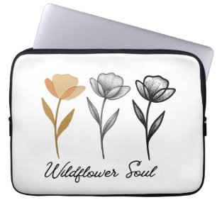 Trendiges Wildblumen-Design Laptopschutzhülle