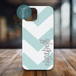Trendiges Zickzack Muster mit großem kalligraphisc Case-Mate iPhone Hülle<br><div class="desc">Ein kühnes,  grafisches Design mit Zickzacken in lustigen Farben. Fügen Sie Ihren Namen hinzu oder löschen Sie den Text für ein lustiges Sommercover.</div>