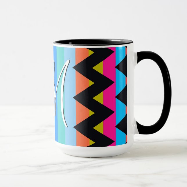 Trendiges Zickzack Streifenmuster #4 Tasse (Rechts)