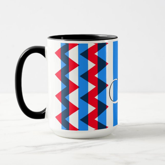 Trendiges Zickzack Streifenmuster #5 Tasse (Links)