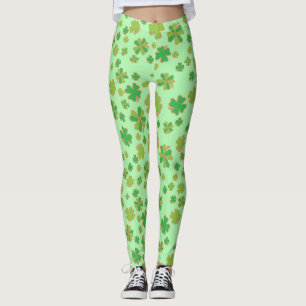 Trendiges, zweifarbiges, grünes Kleeblatt Leggings