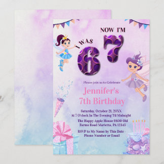Trending 6 7 Meme Ballerina Girl Fairy Birthday Einladung