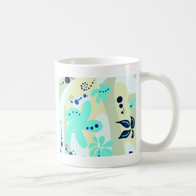 Trending abstrakte Muster helle Farbe Blumenblume Kaffeetasse (Rechts)