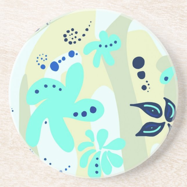 Trending abstrakte Muster helle Farbe Blumenblume Untersetzer (Vorne)
