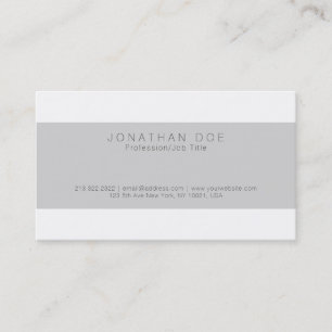 Trending Beruflich Modern Gray White Visitenkarte