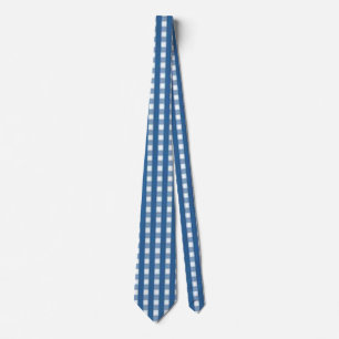 "Trending Blue and White Gingham Karo" Neck Tie Krawatte
