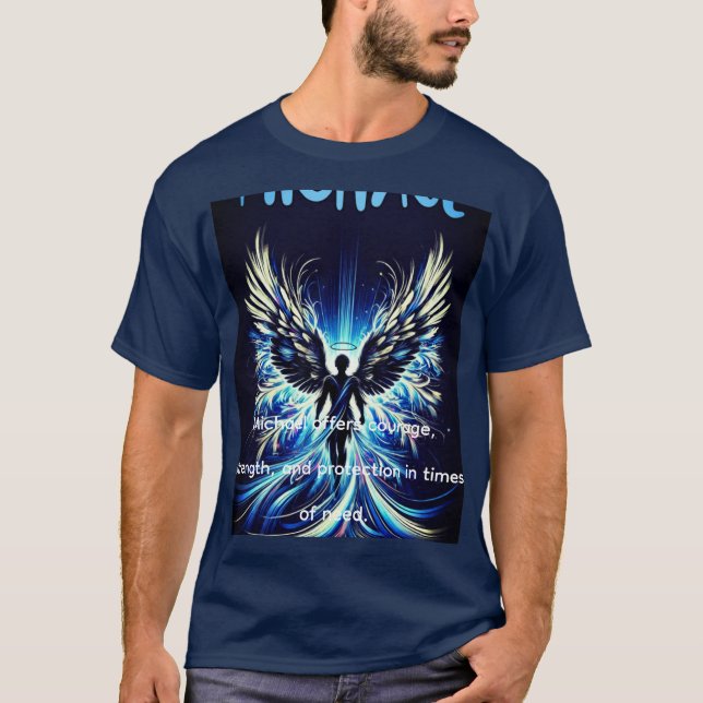 Trending Blue Angel Michel Basic T-Shirt by Zazzle (Vorderseite)