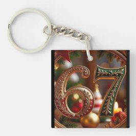 Trending Elegant Six Seven Christmas Meme Schlüsselanhänger