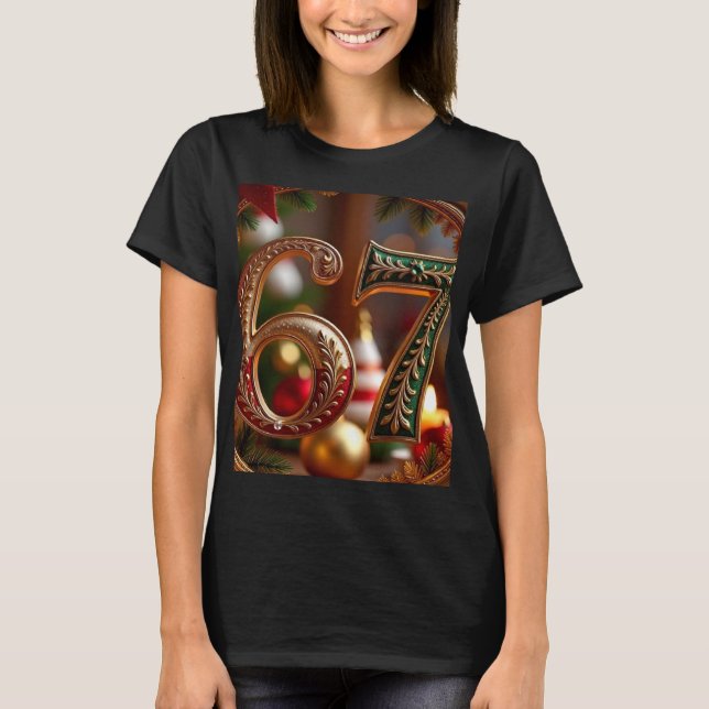 Trending Elegant Six Seven Christmas Meme T-Shirt (Vorderseite)