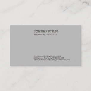 Trending Elegante Creative Nostalgy Grau Schlicht Visitenkarte