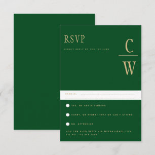 Trending Emerald Green Gold Wedding RSVP