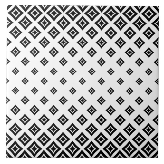 Trending Geometric Square Pattern Keramik Tile Fliese (Vorderseite)