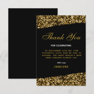 Trending Gold Glitter Sparkles Retirement Party  Dankeskarte
