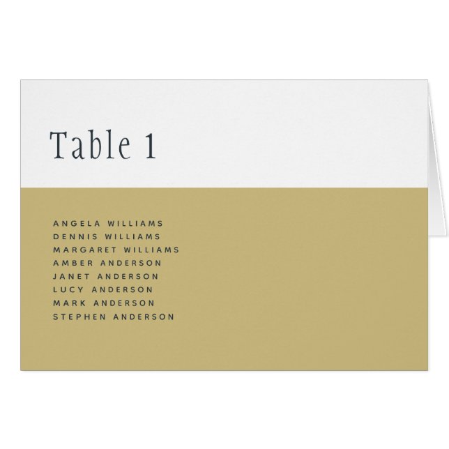 Trending Gold White Wedding Tischnummer Names (Vorderseite (Horizontal))