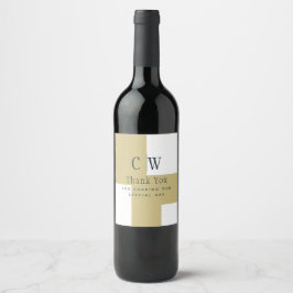 Trending Gold White Wedding Vielen Dank Table Wine Weinetikett