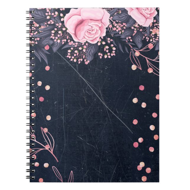 Trending Metallic Floral Stationery Budget Girly Notizblock (Vorderseite)