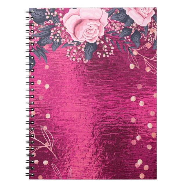 Trending Metallic Floral Stationery Budget Girly Notizblock (Vorderseite)