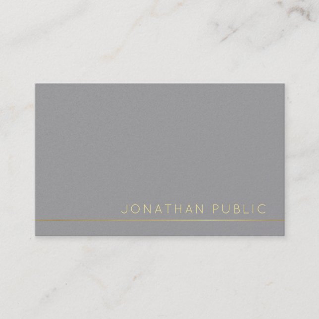 Trending Modern Elegante Gray Pearl Finish Luxus Visitenkarte (Vorderseite)