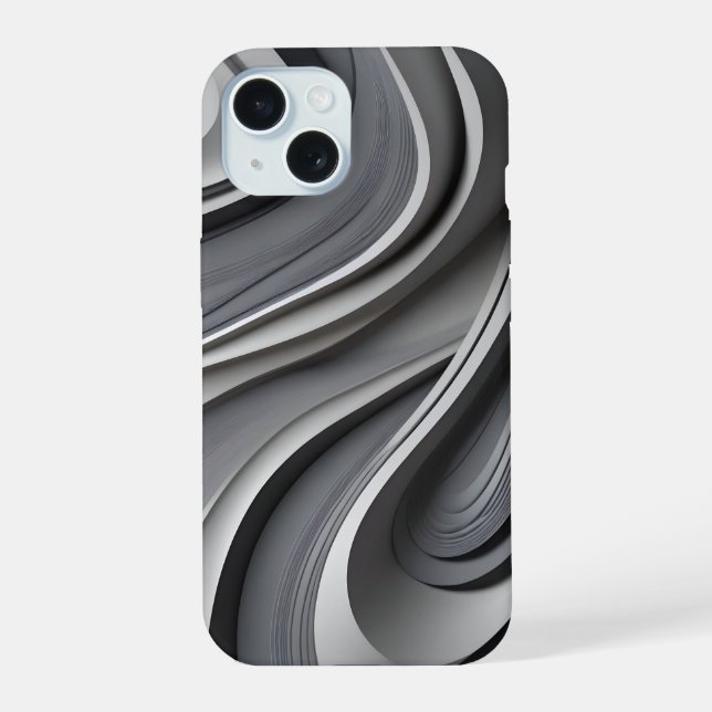 Trending Modern Gray Phone Case iPhone 15 Hülle (Rückseite)