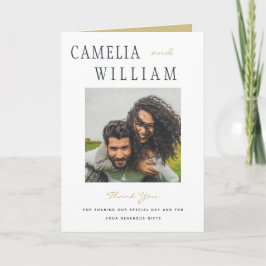 Trending Modern Minimalistisch Wedding FOTO Vielen Dankeskarte