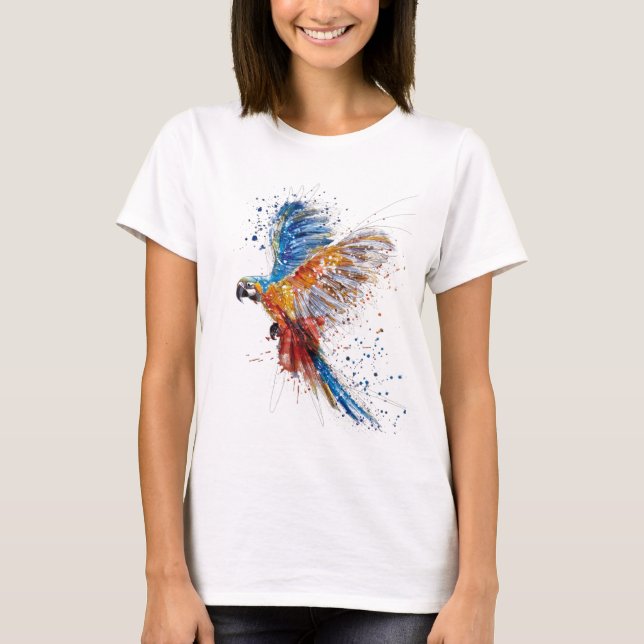 Trending Parrot Watercolor T - Shirt (Vorderseite)