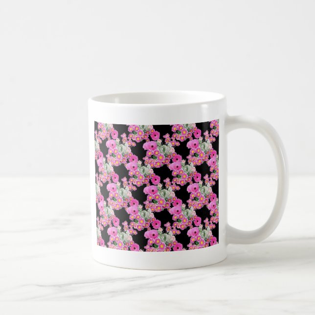 Trending Pink Schwarz Muster Zubehör Kaffeetasse (Rechts)