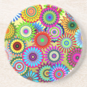 Trending Psychadelic Blume Power Druckzubehör Getränkeuntersetzer