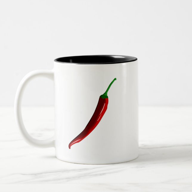 Trending Red chili Zweifarbige Tasse (Links)