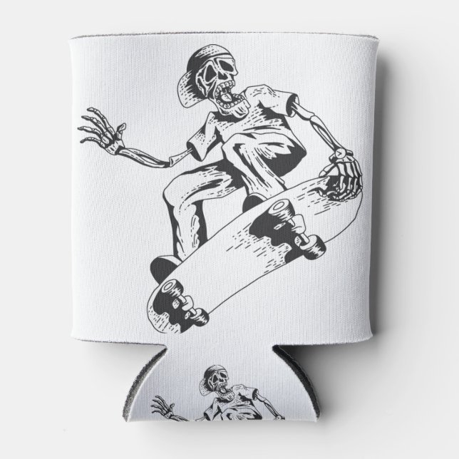 Trending Skaten Skeleton Play Skateboard Dosenkühler (Vorderseite)