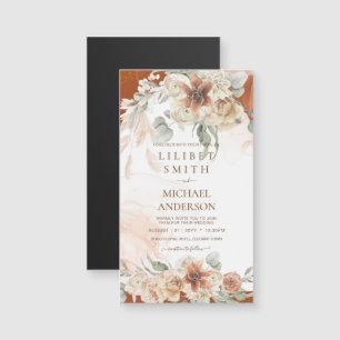 Trending Terracotta Pampas Grass Wedding Magnetkarte