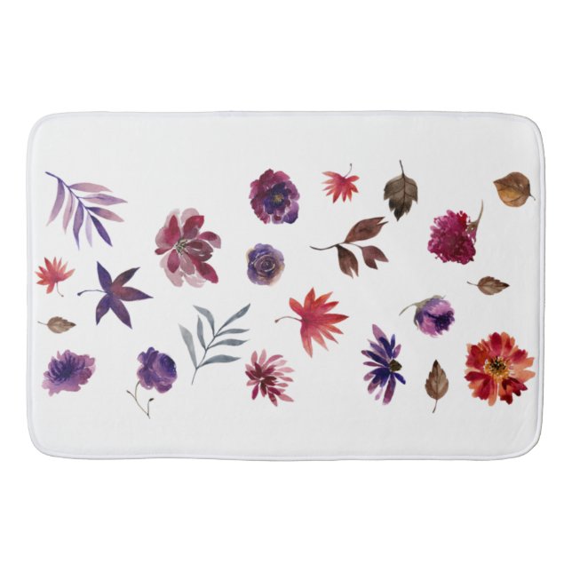 Trending Watercolor Floral Badematte (Vorderseite)