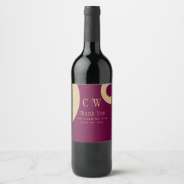 Trending Wedding Vielen Dank Berry Wine Gold Weinetikett