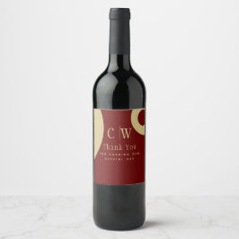Trending Wedding Vielen Dank Burgundy Gold Wine La Weinetikett
