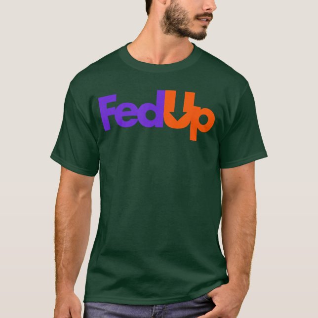 Trendingees Fed UpSchwarz Retro T-Shirt (Vorderseite)