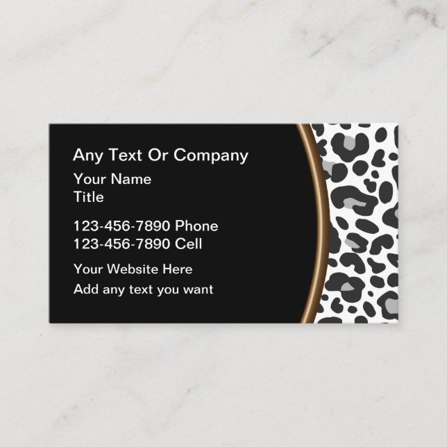Trendleopard Design Beauty Theme Business Card Visitenkarte (Vorderseite)