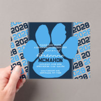 Trendlight Blue & Navy Abschluss Pawprint Clear