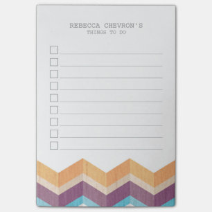 TrendLila Orange & Blau Zickzack zu tun Liste Post-it Klebezettel