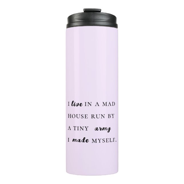 Trendlustige moderne Typografie Thermosbecher (Vorderseite)