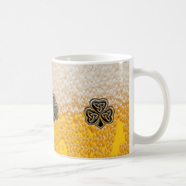 Trendlustiges Bier Irisches Glück Kleeblatt Kaffeetasse (Rechts)