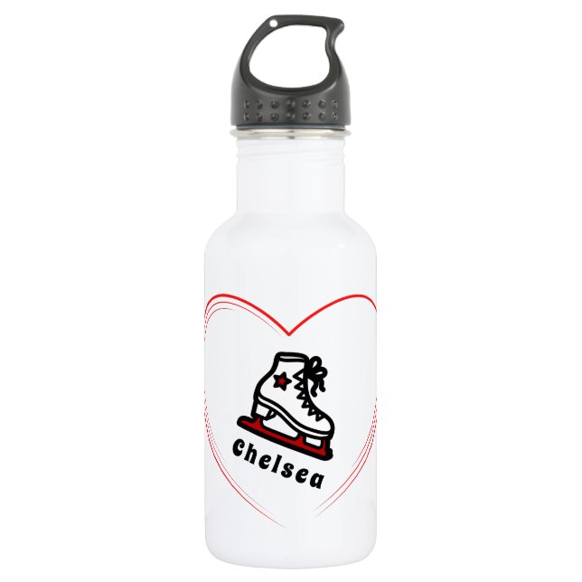 Trendly Figure Skaten Girl Skate Personalisiert Re Edelstahlflasche (Vorderseite)