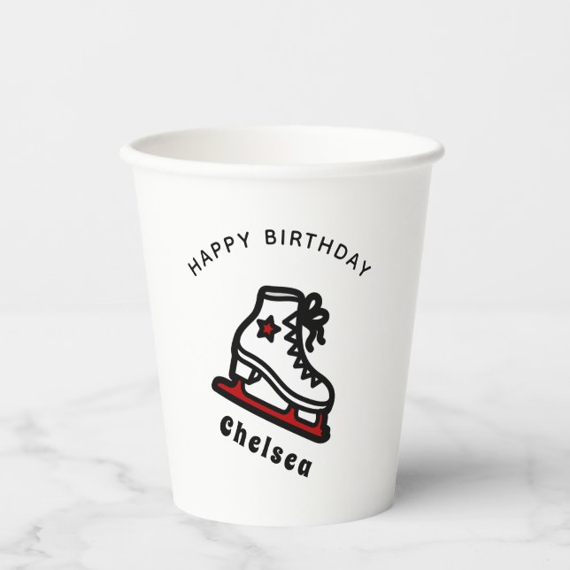 Trendly Figure Skaten Girl Skate Personalisiert Re Pappbecher (Vorderseite)