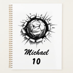 Trendly Personalisiert Soccer Football Name & Numm Planer