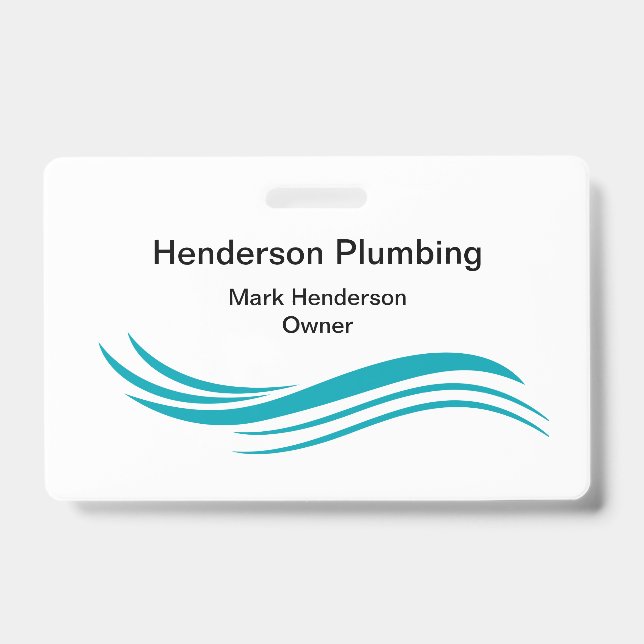Trendly Simple Plumber Staff Business Abzeichen Ausweis (Front)