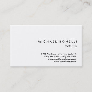Trendly Simple White Beruflich Business Card Visitenkarte