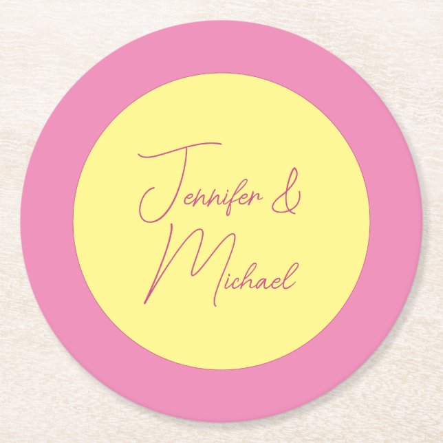 TrendMinimalistisch Moderne, Schlichte, einfache P Runder Pappuntersetzer (Vorderseite)