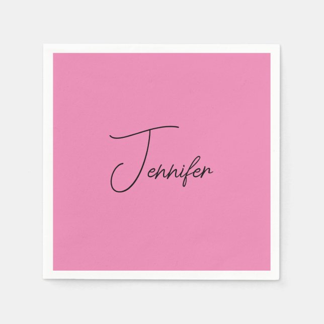 TrendMinimalistisch Moderne, Schlichte Rosa Farbe Serviette (Vorderseite)