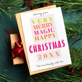 Trendmoderne große Typografie Weihnachtsgrüße Feiertagskarte